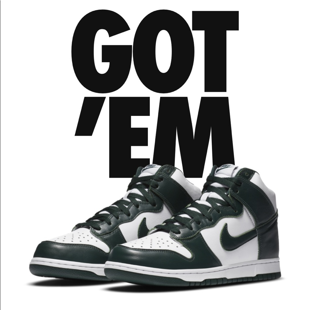 Nike Dunk High Spartan Green!!